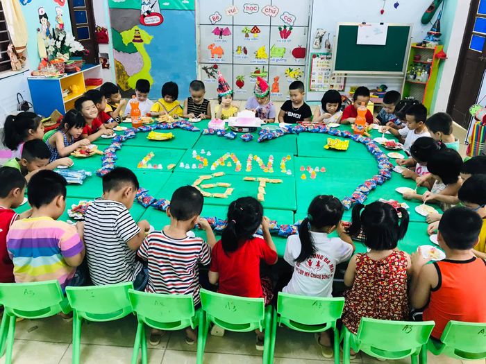 Khuôn viên xanh mát tại Trường Mầm non Đa Mai