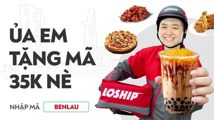 Hình ảnh đội ngũ shipper nhiệt tình của Loship