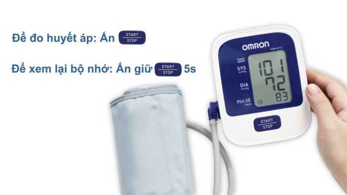 Hình ảnh thực tế Omron HEM-7124 - Thiết kế hiện đại, gọn nhẹ