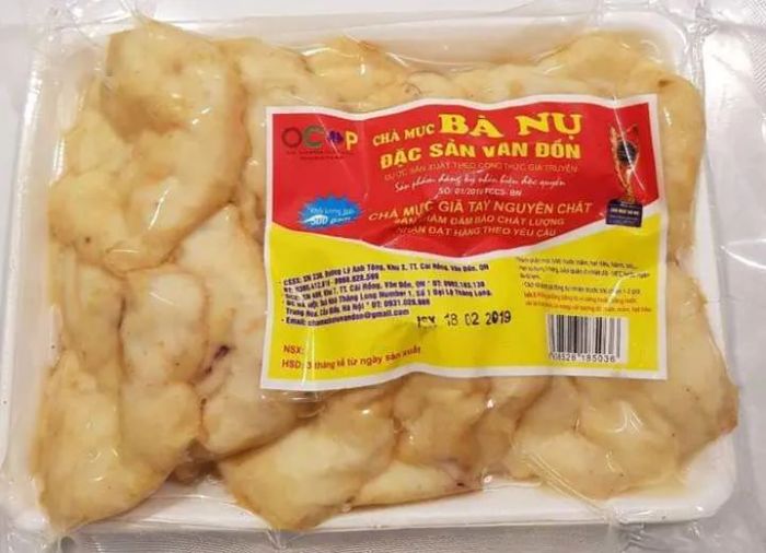 Hình ảnh chả mực Bà Nụ vàng giòn hấp dẫn