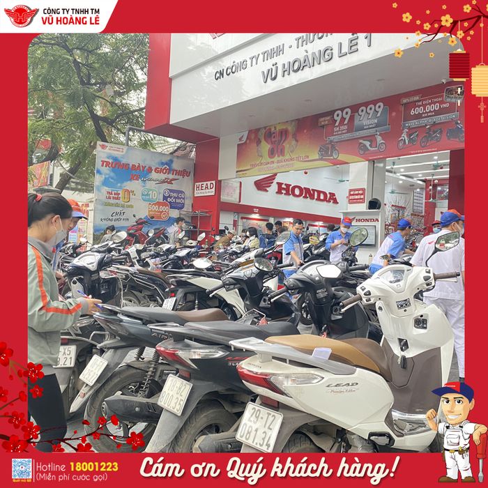 Không gian trưng bày hiện đại tại Honda Vũ Hoàng Lê