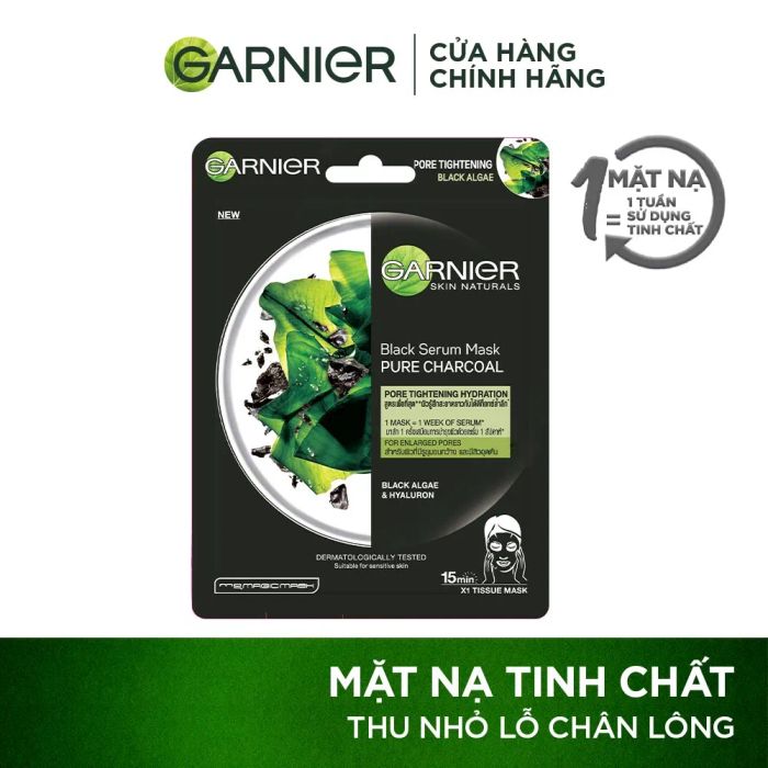 Hình ảnh thực tế mặt nạ Garnier Rong Biển - Than Tre phiên bản mới nhất