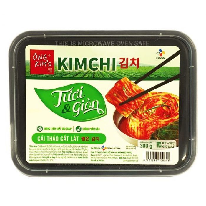 Hình ảnh chân thực kim chi cải thảo cắt lát CJ Food Ông Kim's - Phiên bản cao cấp
