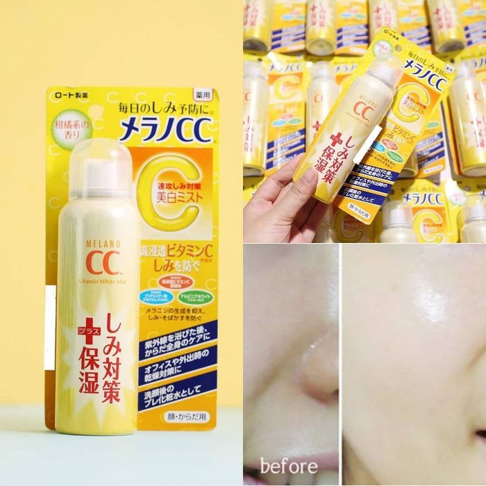 Hình ảnh thực tế xịt khoáng Rohto Melano CC Whitening Mist