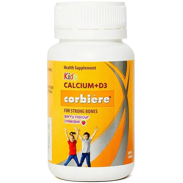 Kids Calcium D3 Corbiere Sanofi - Viên nhai bổ sung canxi và vitamin D3 cho bé, hỗ trợ phát triển hệ xương chắc khỏe (Ảnh minh họa 1)