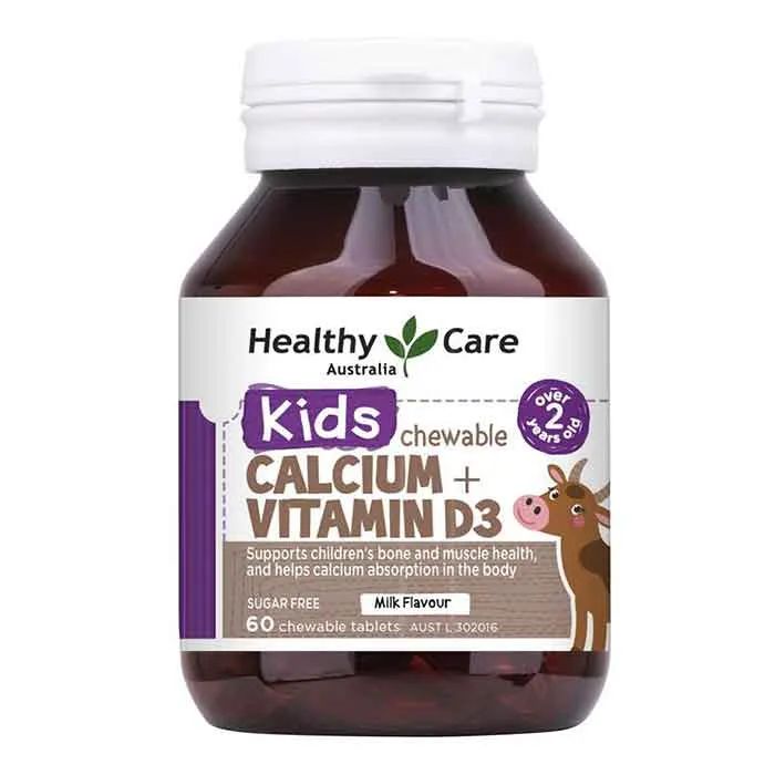 Healthy Care Kids Calcium + Vitamin D3 - Viên nhai bổ sung canxi và vitamin D3 cho bé, hỗ trợ phát triển hệ xương chắc khỏe (Ảnh minh họa 2)