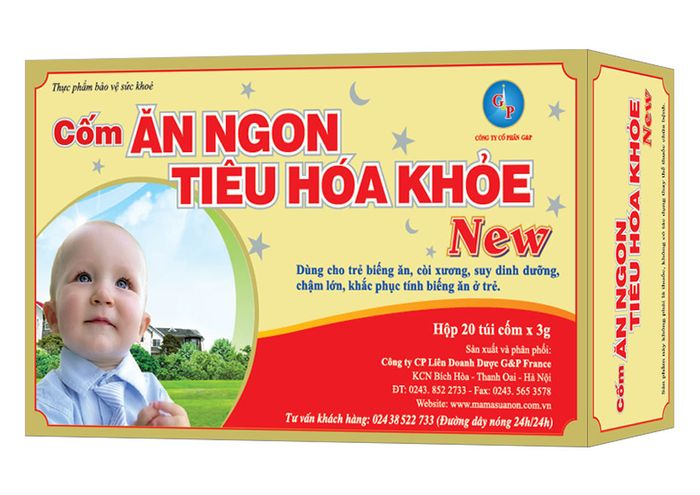 [Hình ảnh] Cốm Tiêu Hóa Khỏe New - Thiết kế sang trọng với hộp màu xanh lá tươi sáng