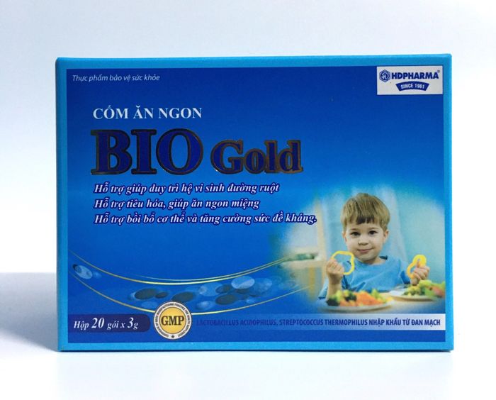 Hình ảnh bao bì Bio Gold - Sản phẩm cốm dinh dưỡng chứa 3 tỷ lợi khuẩn