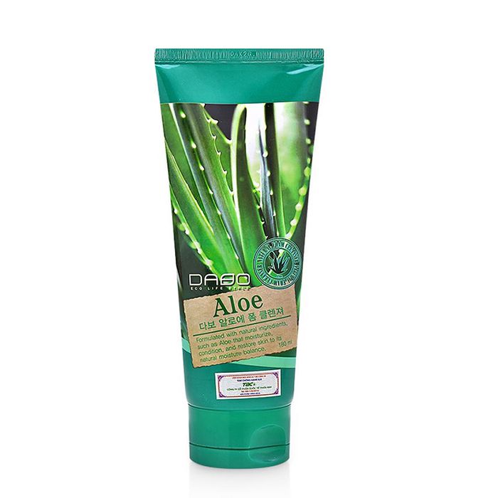Sữa rửa mặt lô hội Hàn Quốc cao cấp Dabo Aloe Foam Cleanser - Hình ảnh 2