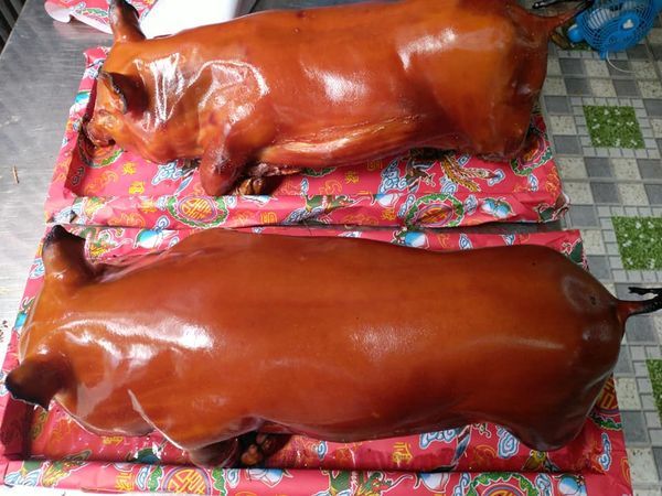 Hình ảnh heo sữa quay vàng ươm bắt mắt tại Diệu Linh