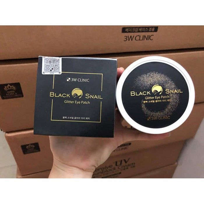 Mặt Nạ Đắp Mắt Chiết Xuất Dịch Nhầy Ốc Sên Black Snail Glitter Eye Patch 3W Clinic ảnh 2