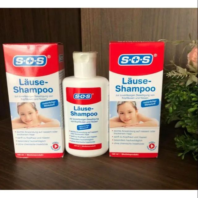 Dầu gội SOS Läuse - Hình ảnh 1: Thiết kế bao bì sang trọng với thông tin thành phần rõ ràng, nhấn mạnh nguồn gốc thiên nhiên và độ an toàn cho trẻ nhỏ