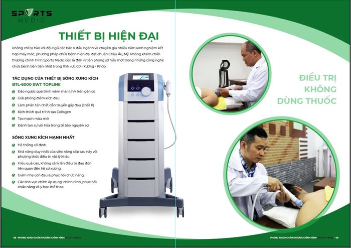 Hình ảnh không gian điều trị hiện đại tại Sports Medic