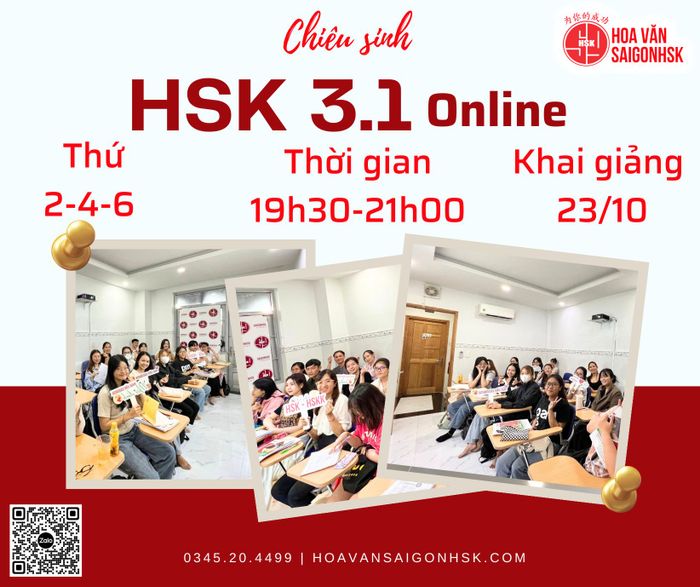 Hình ảnh thực tế lớp học tại Hoa Văn SaigonHSK