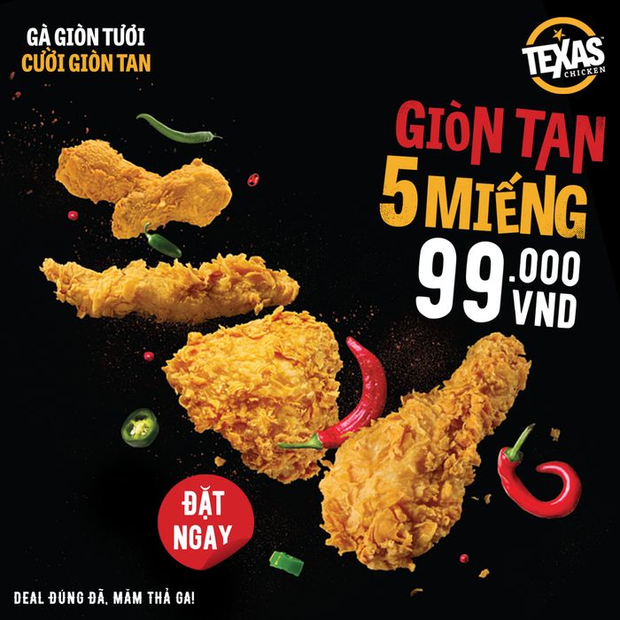 Hình ảnh món gà rán thơm ngon tại Texas Chicken