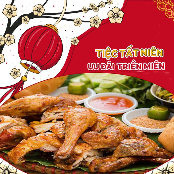 Hình ảnh gà nướng vàng ươm tại Cái Bang