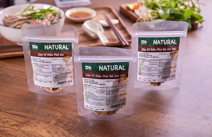 Hình ảnh bao bì gia vị phở bò Sài Gòn DH Food Natural (ảnh 1)