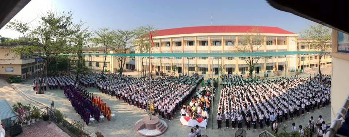 Khuôn viên xanh - sạch - đẹp của Trường THCS Trần Hưng Đạo