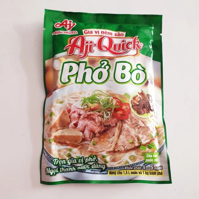 Hình ảnh bao bì gia vị phở bò Aji-Quick