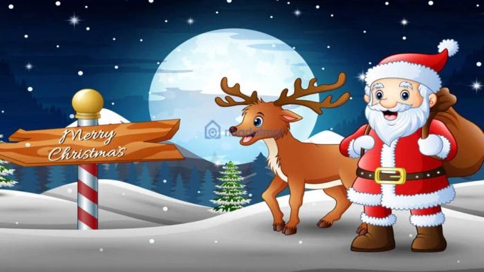 Hình ảnh minh họa lời chúc Giáng sinh ý nghĩa số 12 từ Ông già Noel