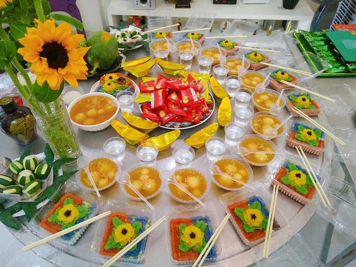 Hình ảnh mâm cúng đầy tháng đặc sắc từ Bếp Cô Kiều