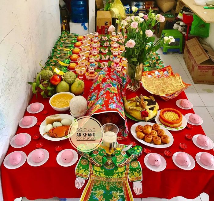 Hình ảnh mâm cúng đầy tháng truyền thống từ Đồ Cúng An Khang