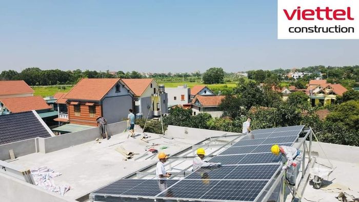 Hình ảnh hệ thống điện mặt trời công nghiệp Viettel Construction