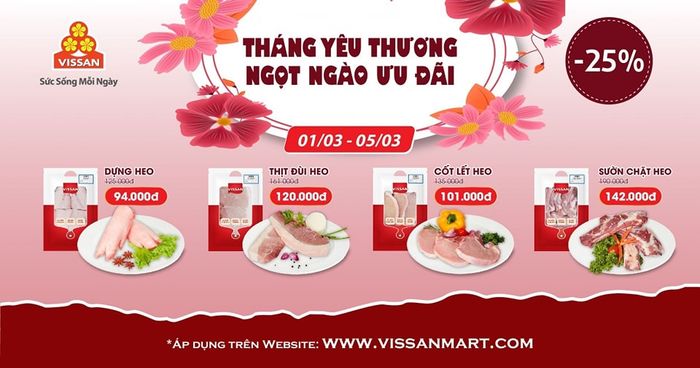 Hình ảnh giới thiệu không gian và sản phẩm tại hệ thống cửa hàng Vissan