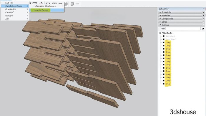 Tiện ích mở rộng bo viền trong Sketchup