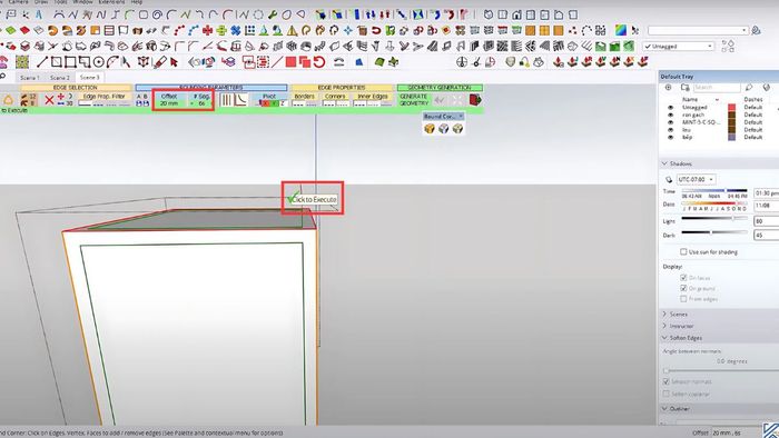 Hướng dẫn từng bước sử dụng công cụ bo cạnh SketchUp - Bước 4