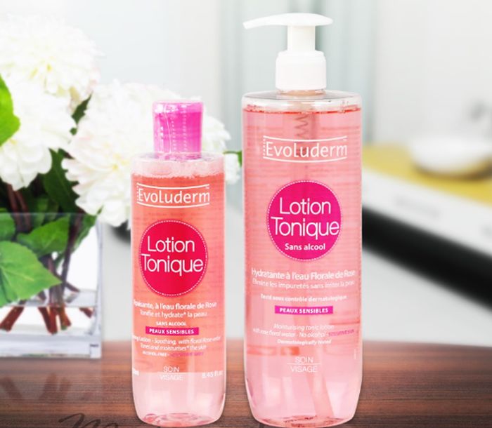 Hình ảnh Toner Evoluderm Lotion Tonique - thiết kế chai màu hồng sang trọng
