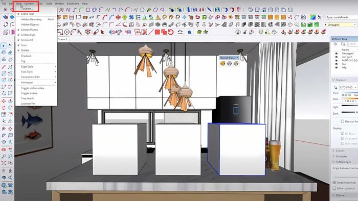 Hướng dẫn thiết lập và vận hành tiện ích bo viền trong Sketchup - Bước 1