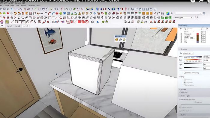 Hướng dẫn chi tiết thao tác với plugin bo viền SketchUp - Bước 5