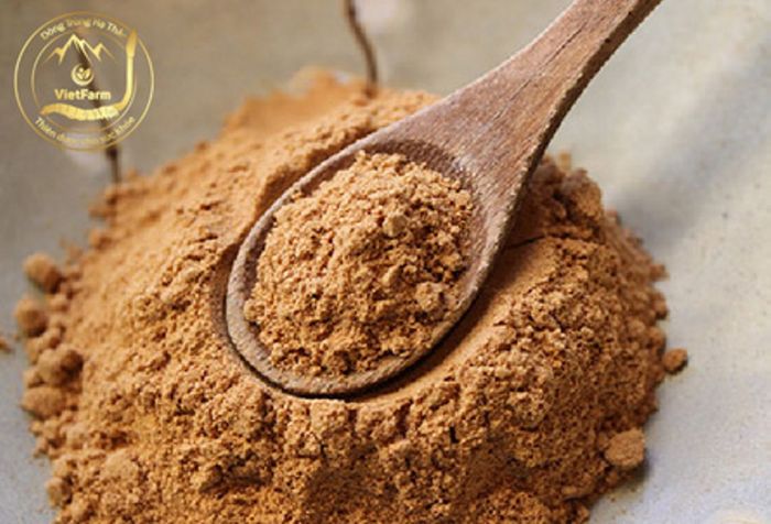 Hình ảnh chân thực bột đông trùng hạ thảo Vietfarm