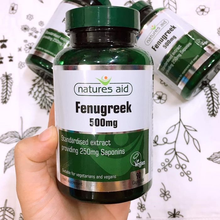 Bộ ảnh chi tiết sản phẩm viên uống lợi sữa Natures Aid Fenugreek