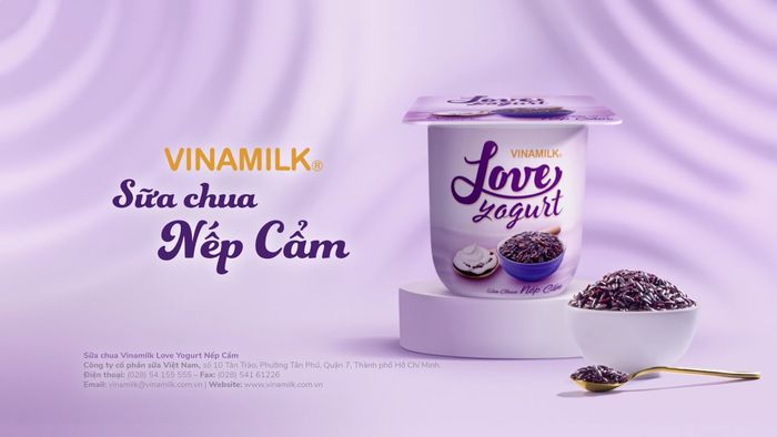 Hình ảnh Sữa chua Love Yogurt nếp cẩm Vinamilk - Sự hòa quyện hoàn hảo