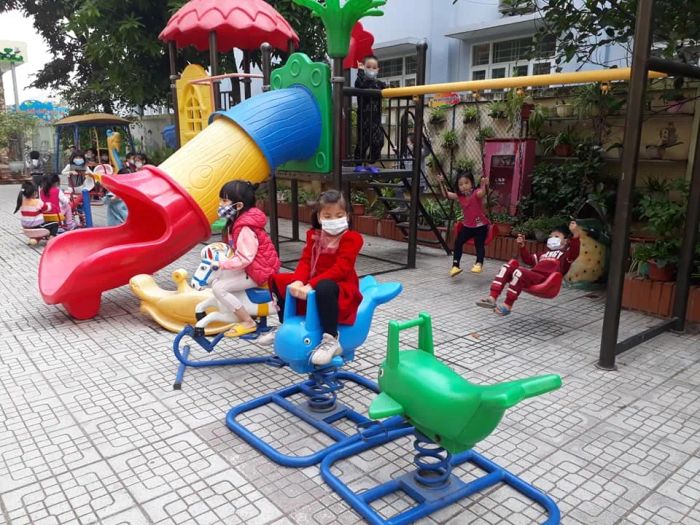 Hình ảnh sinh động về môi trường học tập hạnh phúc tại Trường Mầm non Lương Khánh Thiện