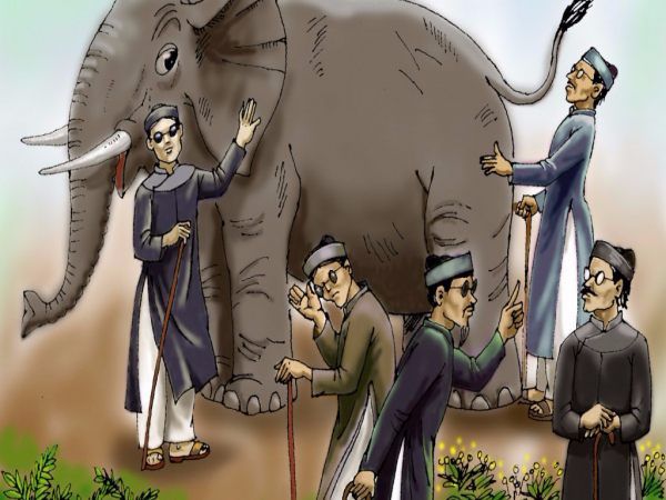 Hình minh họa số 2: Cảnh các thầy bói tranh luận