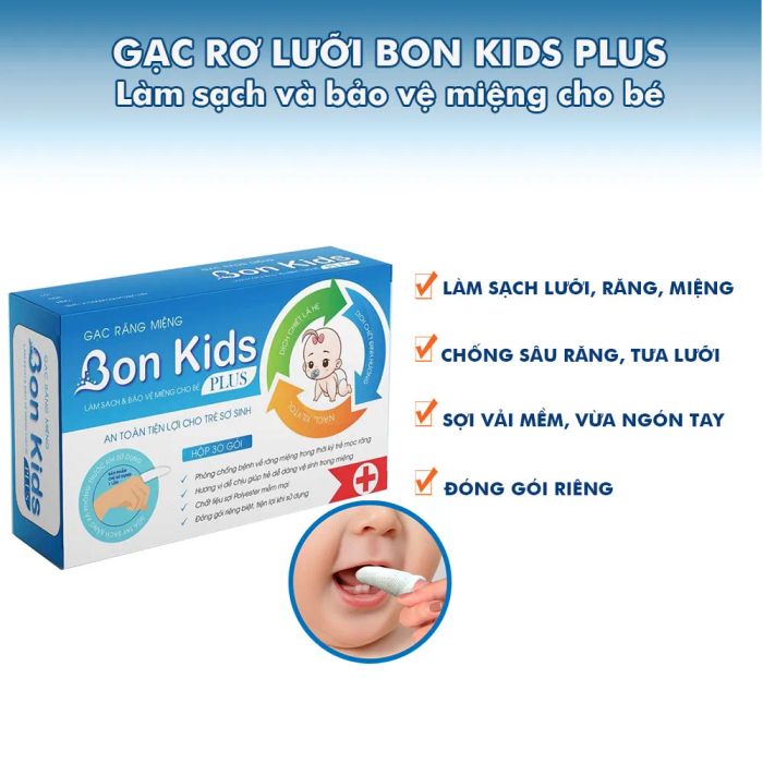 Hình ảnh thực tế gạc răng miệng Bon Kids Plus - Công nghệ bảo vệ vượt trội