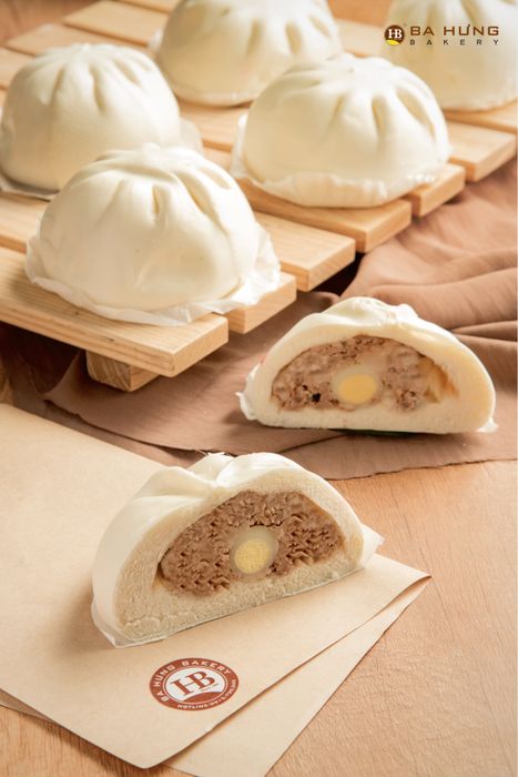 Hình ảnh thực tế bánh bao tại Ba Hưng Bakery