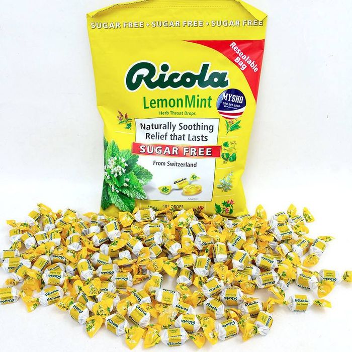 Hình ảnh kẹo ngậm trị ho Ricola Lemon Mint Sugar Free 105 Drops