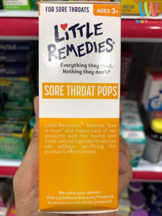 Hình ảnh kẹo mút trị ho Little Remedies Sore Throats Pops