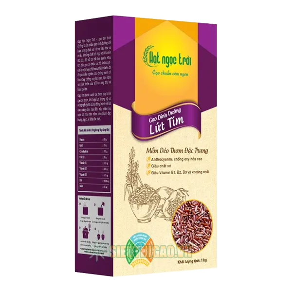 Gạo Lứt Tím Lộc Trời - Hộp đựng sang trọng 1kg