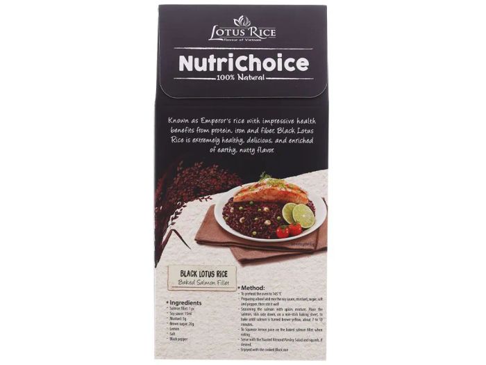 Gạo Lứt Tím Than NutriChoice - Bao bì cao cấp 500g
