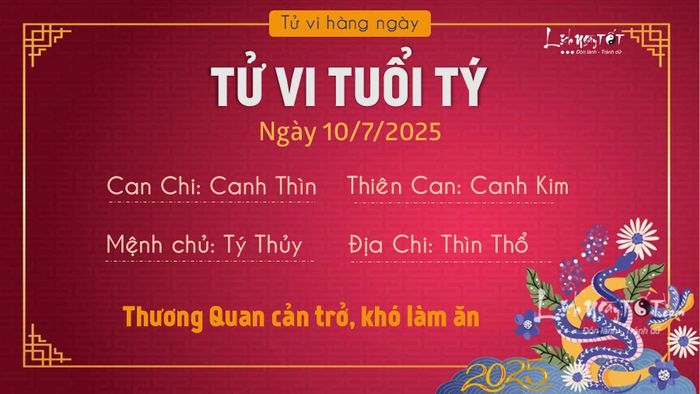 Tử vi trọn ngày 10/7/2025 của người tuổi Tý