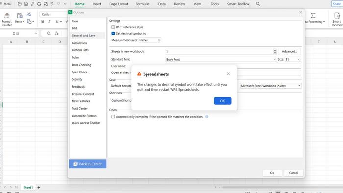 Hướng dẫn chuyển đổi dấu chấm thành dấu phẩy trong WPS Office - Bước cuối cùng