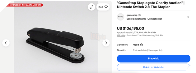 Mức giá đấu cho chiếc máy đóng ghim đã chính thức phá vỡ ngưỡng 100.000 USD