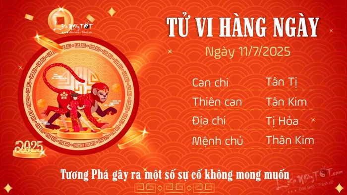 Xem tử vi hàng ngày 11/7/2025 của 12 con giáp - Tuổi Thân
