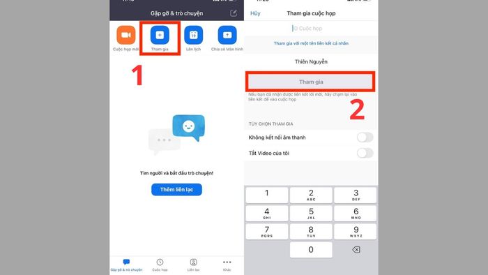 Hướng dẫn sử dụng Zoom trên điện thoại - Các bước 2 và 3