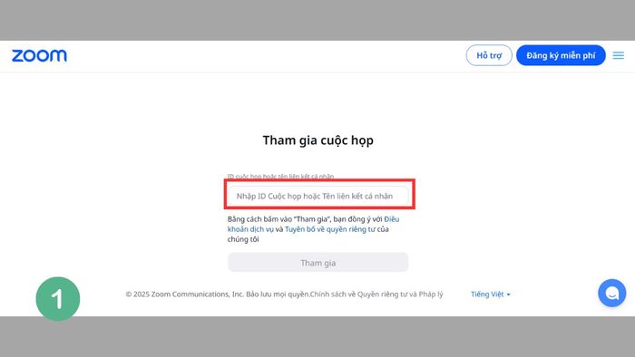 Hướng dẫn tham gia Zoom qua trình duyệt - Bước đầu tiên